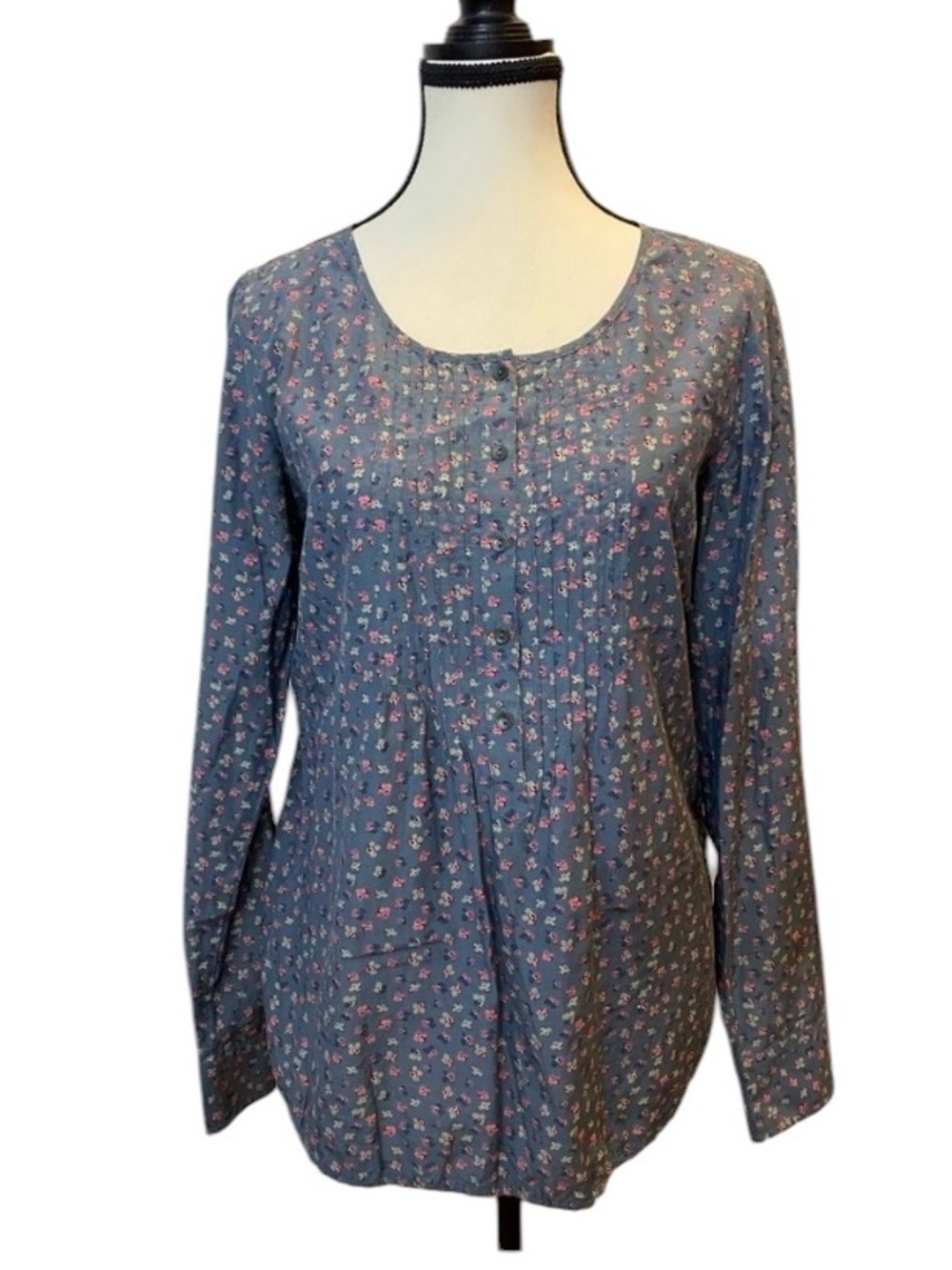 Marc O’Polo silk 53% cotton 47% floral long sleeve top NWOT size 36 (small)